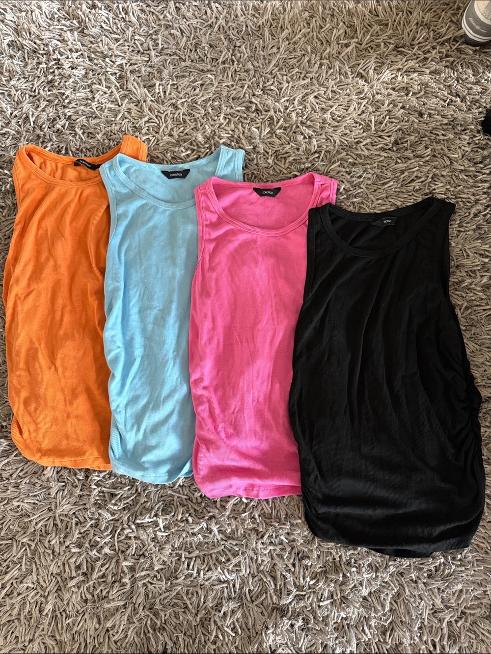 Classic Ribbed Tank Top — Black, Pink, Light Blue, Orange